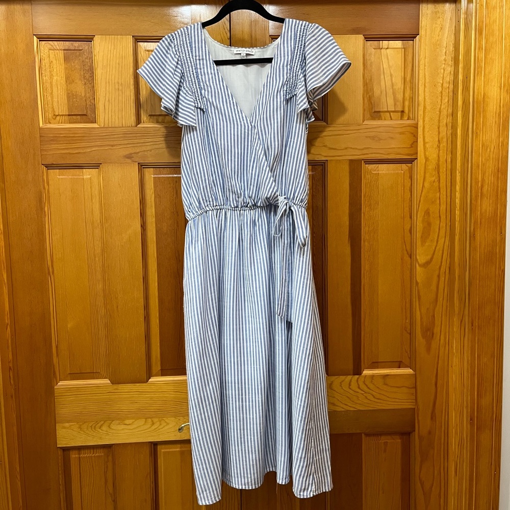Spirit of Grace blue & white striped dress